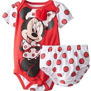 Disney Baby Girls Minnie Mouse Diaper Cover Set with Ruffles